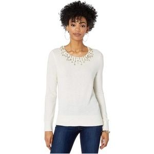Lilly Pulitzer Odetta White Crystal Sweater, Size XL